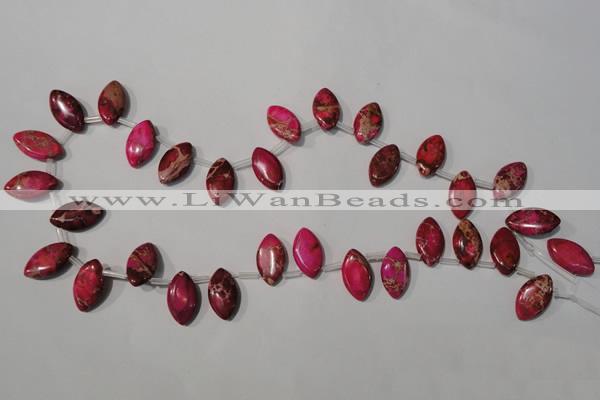 CDE797 Top-drilled 10*18mm marquise dyed sea sediment jasper beads