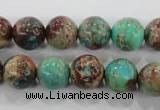 CDE805 15.5 inches 12mm round dyed sea sediment jasper beads wholesale