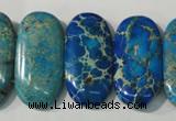 CDE917 15.5 inches 15*30mm oval double drilled dyed sea sediment jasper beads