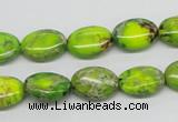 CDE92 15.5 inches 10*14mm oval dyed sea sediment jasper beads