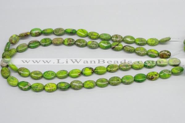 CDE92 15.5 inches 10*14mm oval dyed sea sediment jasper beads