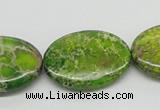 CDE94 15.5 inches 22*30mm oval dyed sea sediment jasper beads