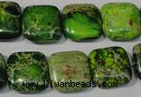 CDE945 15.5 inches 16*16mm square dyed sea sediment jasper beads