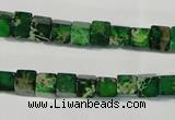 CDE969 15.5 inches 6*6mm cube dyed sea sediment jasper beads