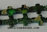 CDE978 15.5 inches 12*16mm cross dyed sea sediment jasper beads