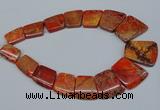 CDE990 Top drilled 18*25mm - 27*35mm trapezoid sea sediment jasper beads