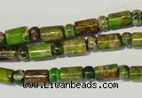 CDI142 15.5 inches 3*6mm rondelle & 6*9mm tube dyed imperial jasper beads