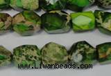 CDI155 15.5 inches 10*12mm faceted nugget dyed imperial jasper beads