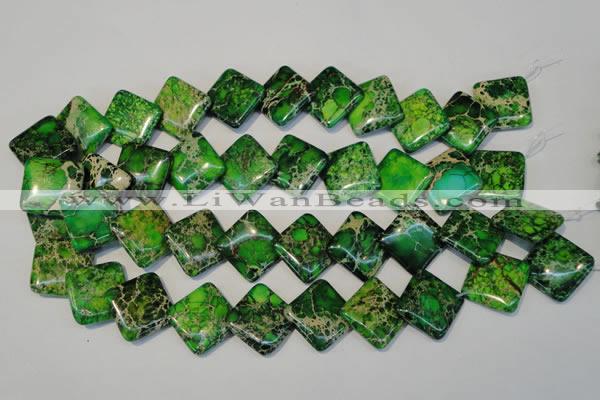 CDI207 15.5 inches 20*20mm diamond dyed imperial jasper beads