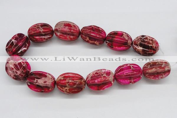 CDI23 16 inches 25*33mm star fruit shaped dyed imperial jasper beads