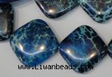 CDI252 15.5 inches 20*20mm diamond dyed imperial jasper beads