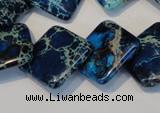 CDI258 15.5 inches 20*20mm diamond dyed imperial jasper beads