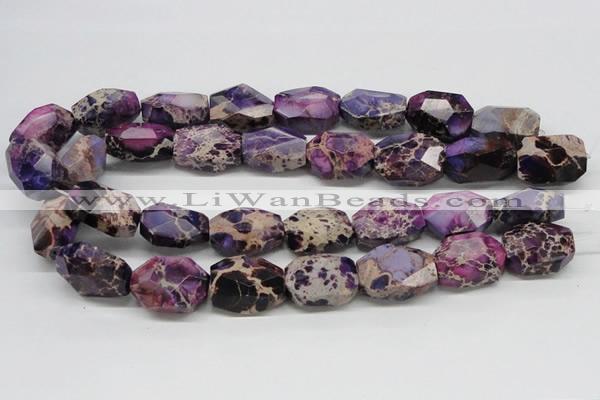 CDI39 16 inches 20*25mm faceted nuggets dyed imperial jasper beads