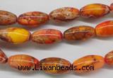 CDI510 15.5 inches 8*16mm rice dyed imperial jasper beads