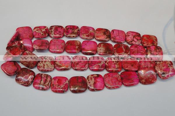 CDI625 15.5 inches 20*20mm square dyed imperial jasper beads