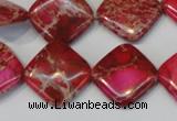 CDI638 15.5 inches 18*18mm diamond dyed imperial jasper beads