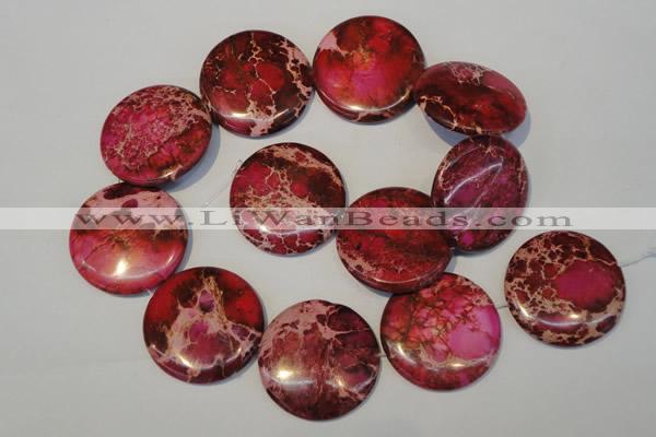 CDI660 15.5 inches 35mm flat round dyed imperial jasper beads