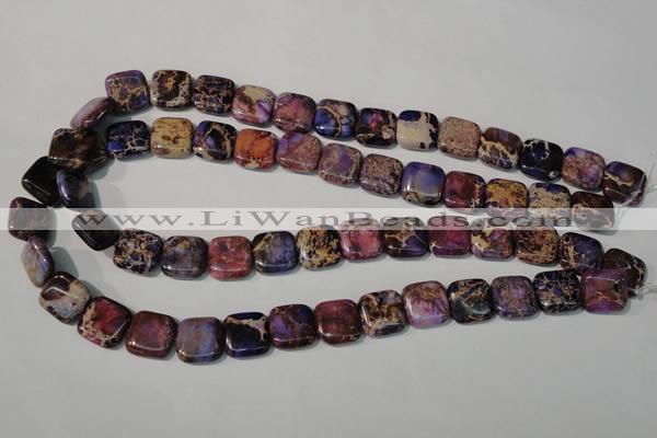 CDI716 15.5 inches 14*14mm square dyed imperial jasper beads