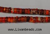 CDI733 15.5 inches 3*6mm heishi dyed imperial jasper beads