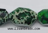 CDI80 16 inches 20*30mm faceted nuggets dyed imperial jasper beads