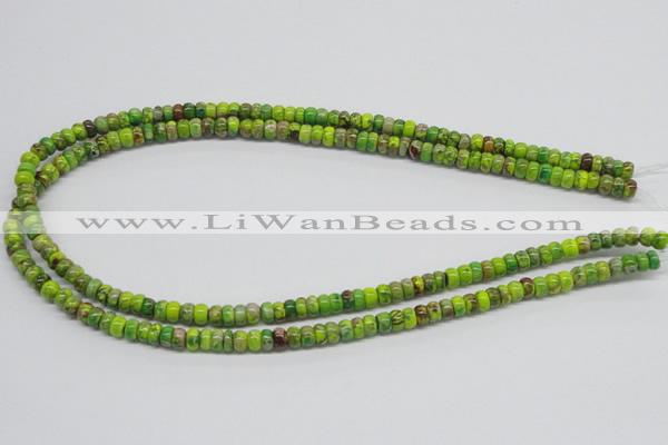 CDI86 16 inches 4*6mm rondelle dyed imperial jasper beads wholesale