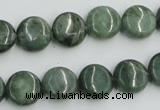 CDJ10 15.5 inches 12mm flat round Canadian jade beads wholesale