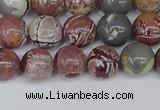 CDJ402 15.5 inches 8mm round sonoran dendritic jasper beads