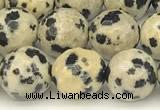 CDM102 15 inches 10mm faceted round dalmatian jasper beads