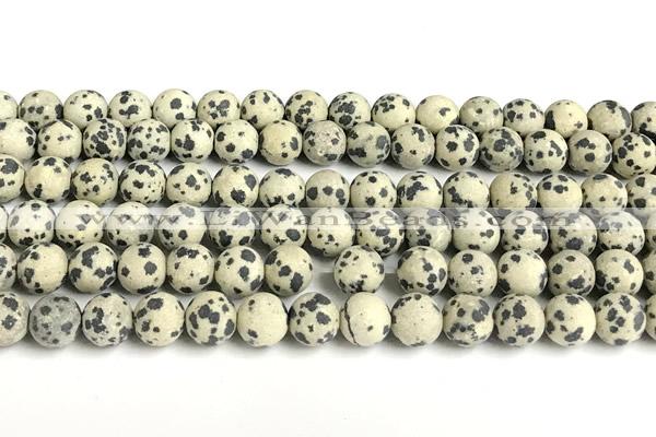 CDM107 15 inches 8mm round matte dalmatian jasper beads