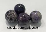 CDN1012 25mm round charoite decorations wholesale