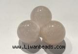 CDN1031 30mm round rose quartz decorations wholesale