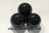 CDN1057 30mm round black obsidian decorations wholesale