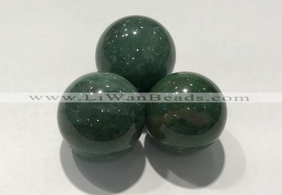 CDN1077 30mm round green biotite decorations wholesale