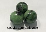 CDN1081 30mm round ruby zoisite decorations wholesale