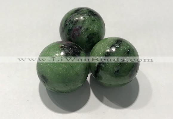 CDN1081 30mm round ruby zoisite decorations wholesale