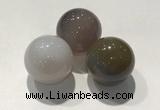 CDN1094 30mm round grey agate decorations wholesale