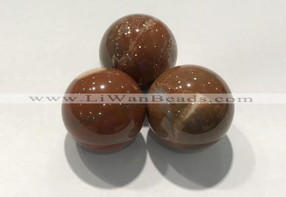 CDN1106 30mm round red jasper decorations wholesale