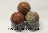 CDN1110 30mm round brecciated jasper decorations wholesale