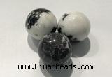 CDN1122 30mm round black & white jasper decorations wholesale