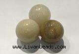 CDN1153 30mm round yellow jade decorations wholesale