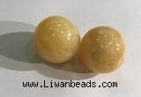 CDN1176 35mm round yellow jade decorations wholesale