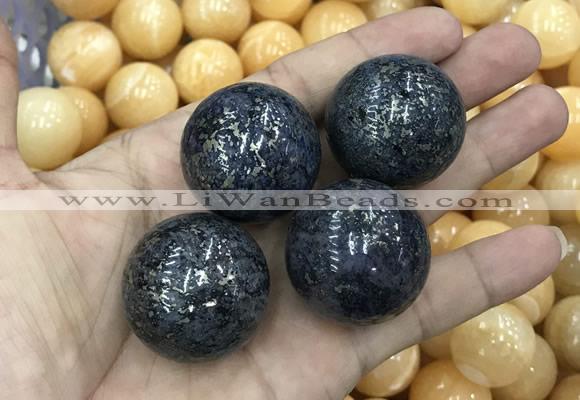 CDN12 30mm round pyrite gemstone decorations wholesale