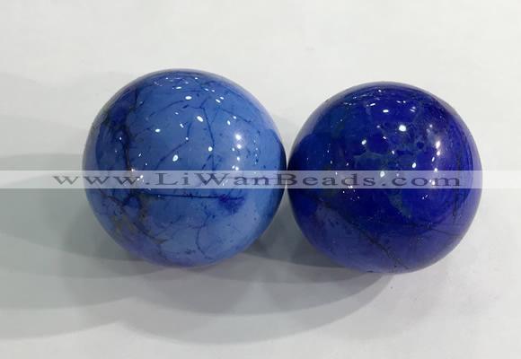 CDN1220 40mm round dyed white howlite decorations wholesale