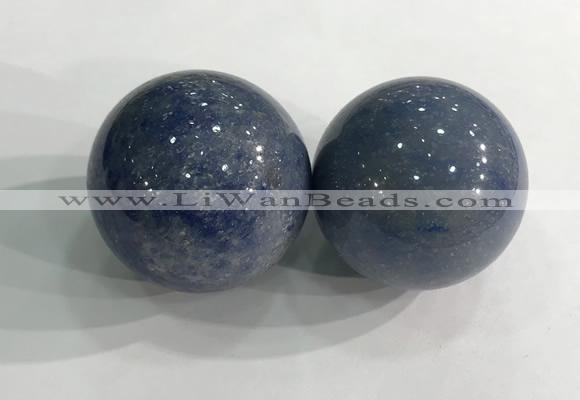 CDN1247 40mm round blue aventurine decorations wholesale