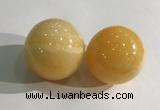 CDN1262 40mm round yellow jade decorations wholesale