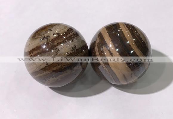 CDN1291 40mm round zebra jasper decorations wholesale