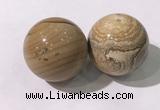 CDN1298 40mm round picture jasper decorations wholesale