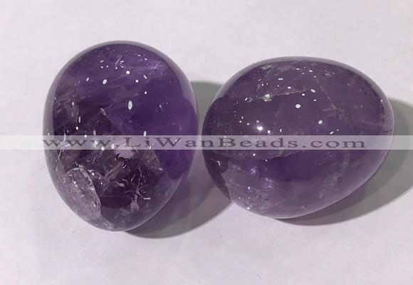 CDN1333 35*45mm egg-shaped amethyst decorations wholesale