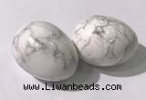 CDN1346 35*45mm egg-shaped white howlite decorations wholesale