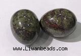 CDN1390 35*45mm egg-shaped dragon blood jasper decorations wholesale